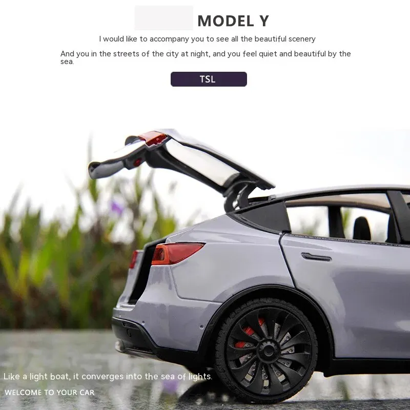 1:24 Toy Cars Model Y Pull Back Vehicles Diecast Car Model Car Toys for Boys and Girls 3 to 12 Years Old Black - 3