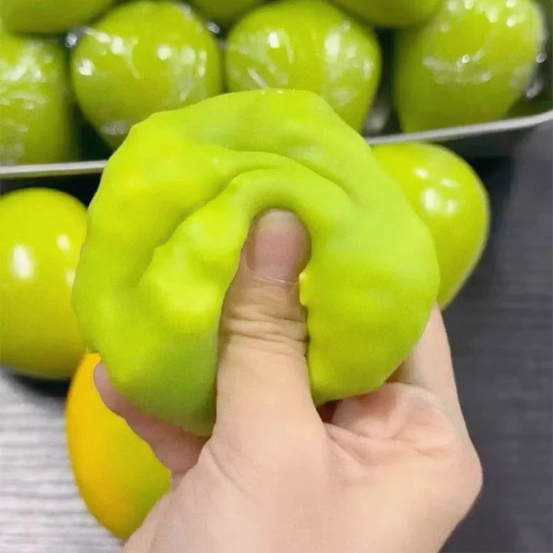 Handmade Crispy Mango Squishy Stress Ball Crunchy Squeeze Fidget Toy Round