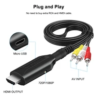 Composite AV/RCA CVBS to HDMI Cable Adapter (Male) 1080P Video Audio Converter Mini AV2HDMI Adapter Converter Box PAL/NTSC - Image 4