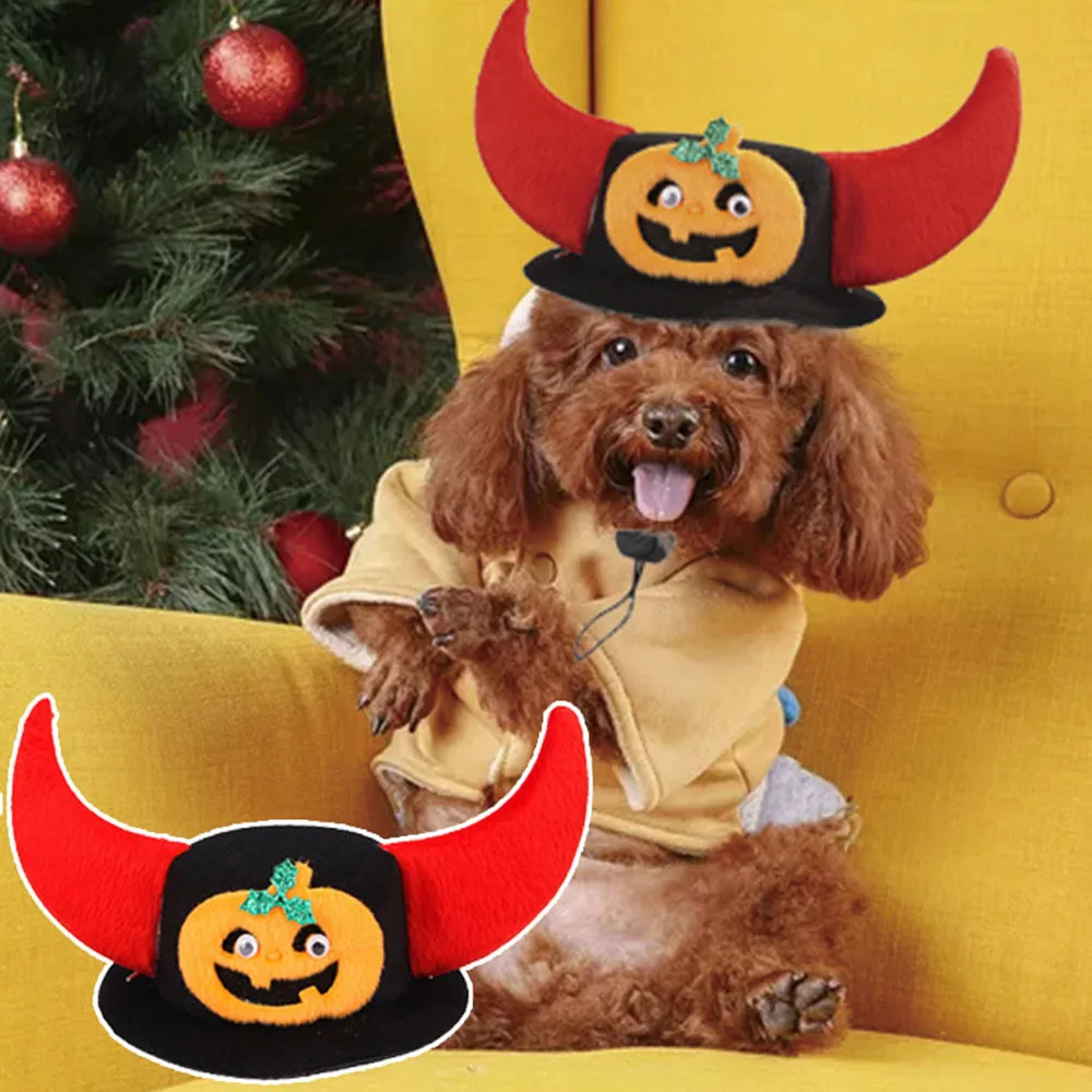 

Cute Pet Christmas Hats Dog Halloween Hats Dog Cat Dress Up Supplies Lovely Design Autumn And Winter Headwear Pet Accessory