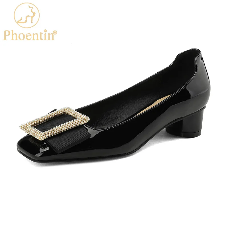 phoentin-elegant-women's-genuine-leather-square-button-pumps-party-single-shoes-2023-mid-heel-office-basic-shoes-big-size-ft2180