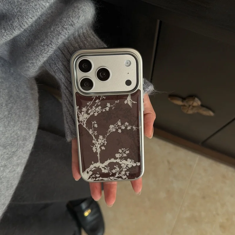 รูปสินค้า เคส iPhone ลายดอกไม้สีขาว นก ป้องกันฝุ่น สวยหรู ดูดี