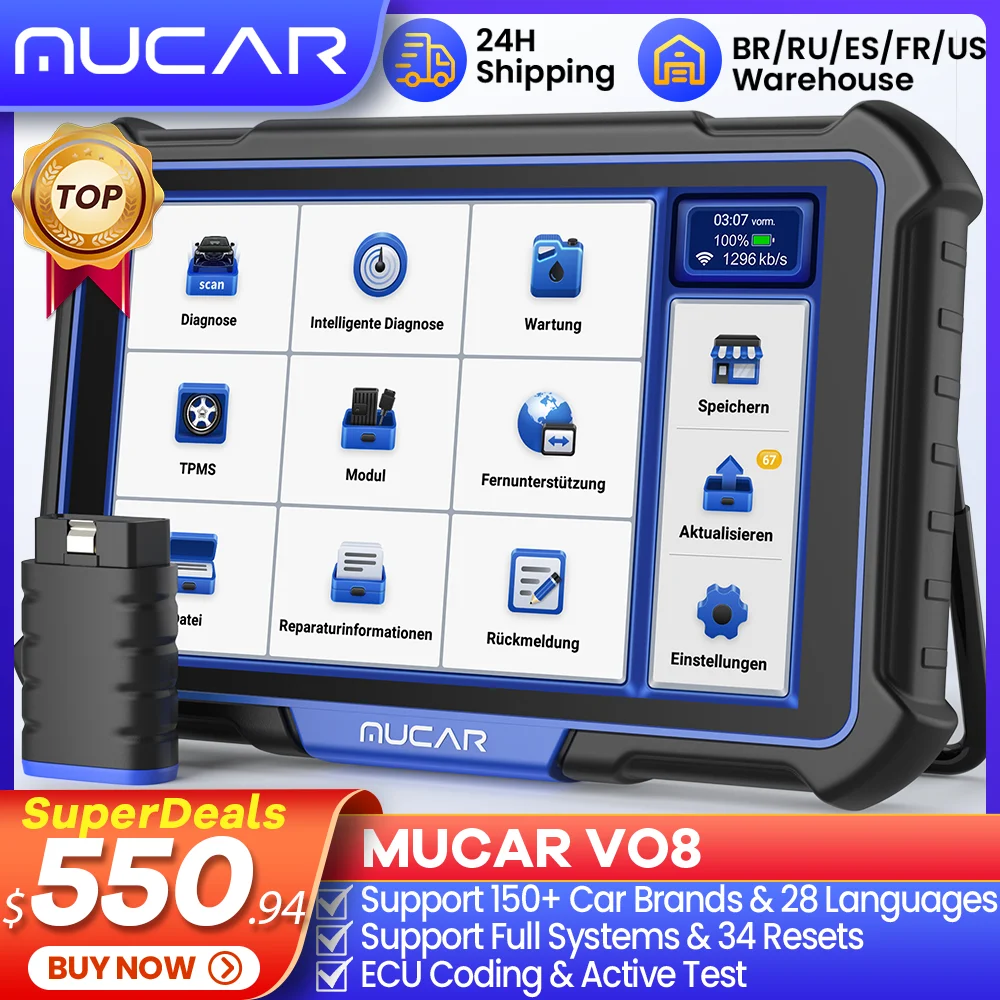 OBD2 Diagnosegerät, MUCAR VO7S Diagnosegerät Auto Mit Vollständige Systemdiagnose & 28