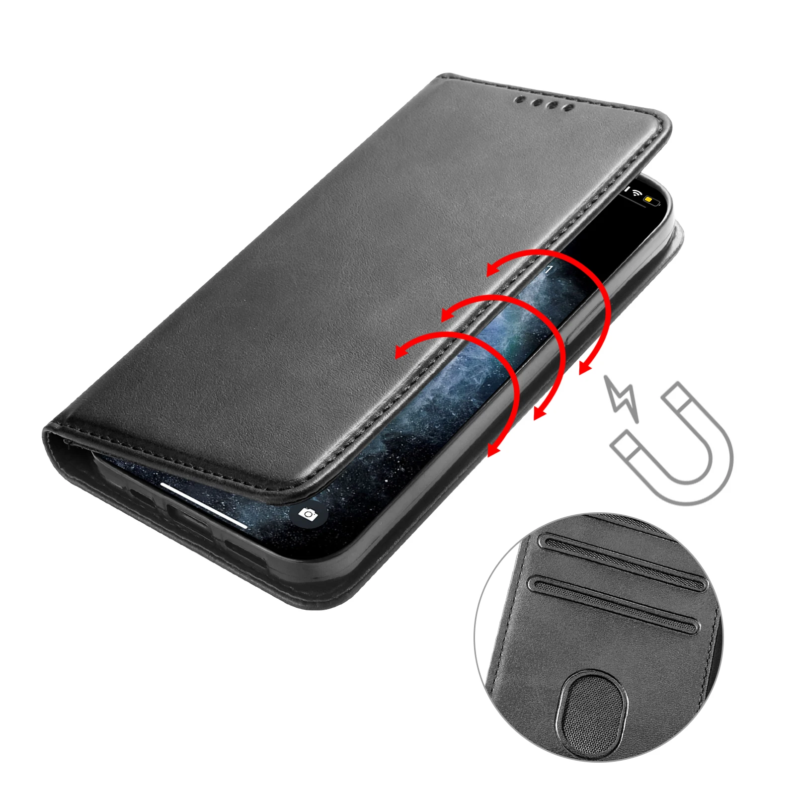 Magnetic Flip Cover Leather Phone Case