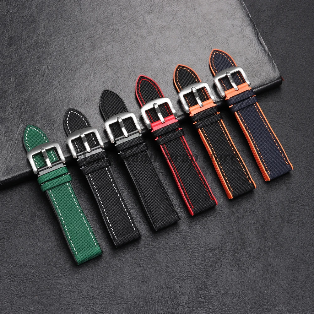 Bold Black and Orange Nylon Silicone Sports Wristband - Premium Men's Watch Strap