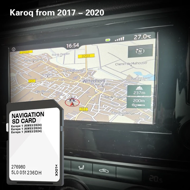 

Navigation SD Card For Skoda Karoq 2017 2018 2019 2020 Car Map Cover Europe England Romania Serbia Spain Sweden Switzerland