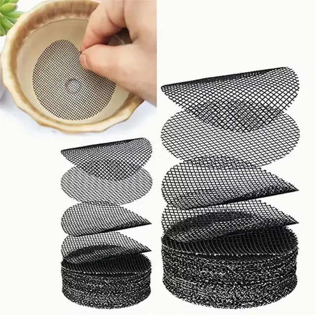 50 pièces Pot de fleur trou maille Pad respirant bonsaï maille Drainage écrans bonsaï Pot bas grille tapis Drainage maille trou écran 1