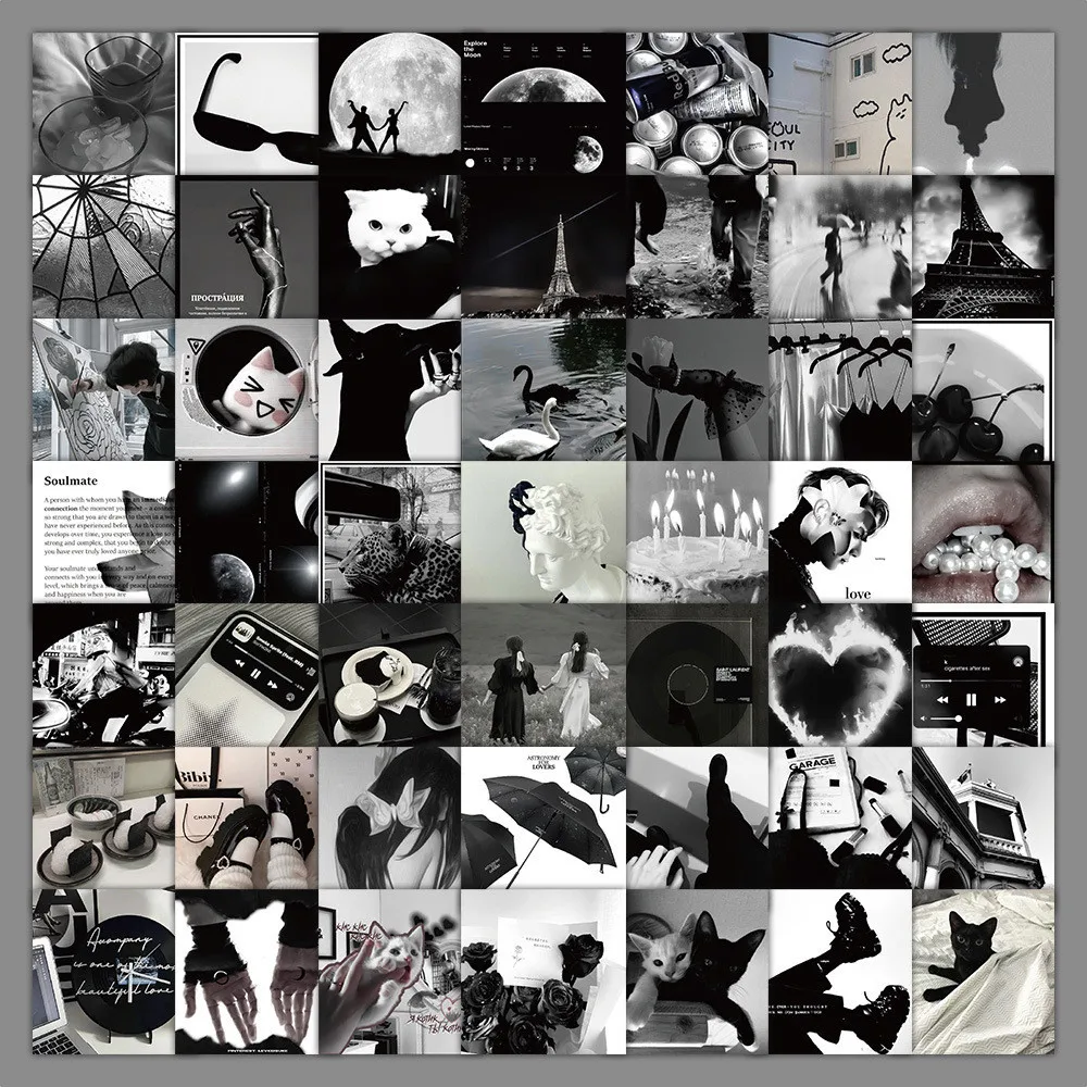 60 قطعة INS نمط الطازجة والشفاء أبيض وأسود ملصقات...