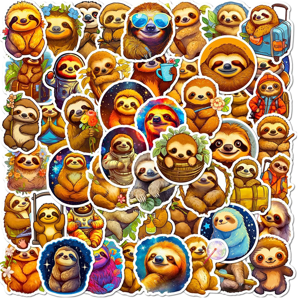 

10/30/50pcs Cartoon Kawaii Lazy Sloth Stickers Animal Graffiti Sticker for Laptop Motorcycle Notebook Stationery Decal Toys Gift
