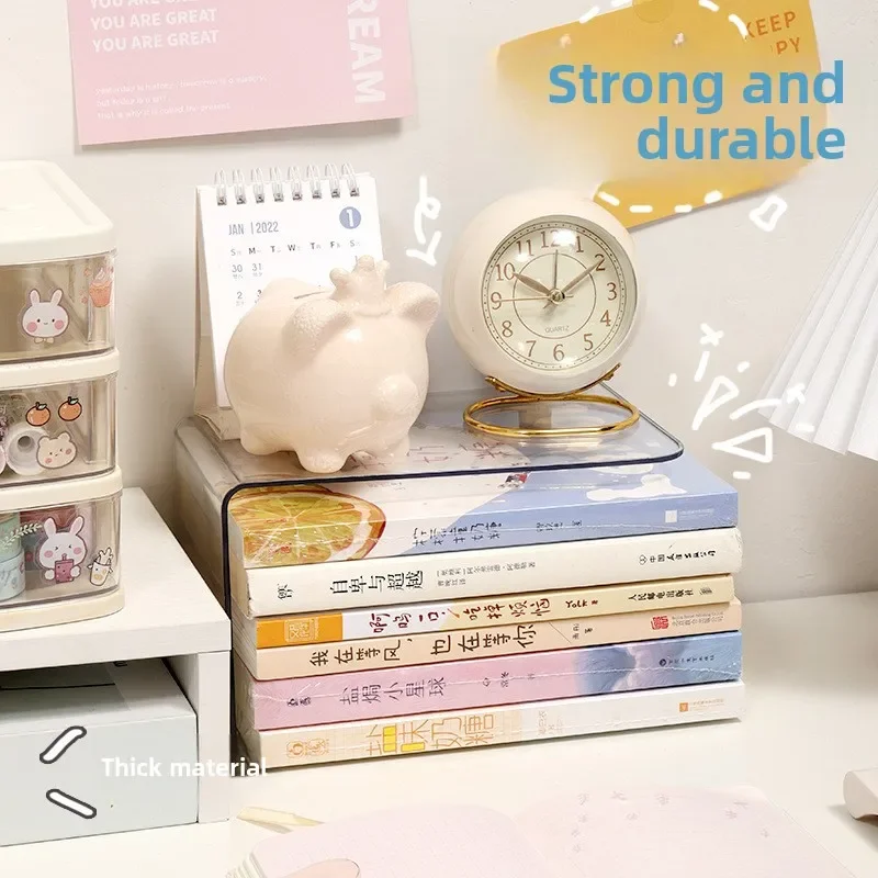 새로운 투명 데스크탑 파일 보관 선반 책꽂이 책상 선반 사무실 아크릴 문구 보관함