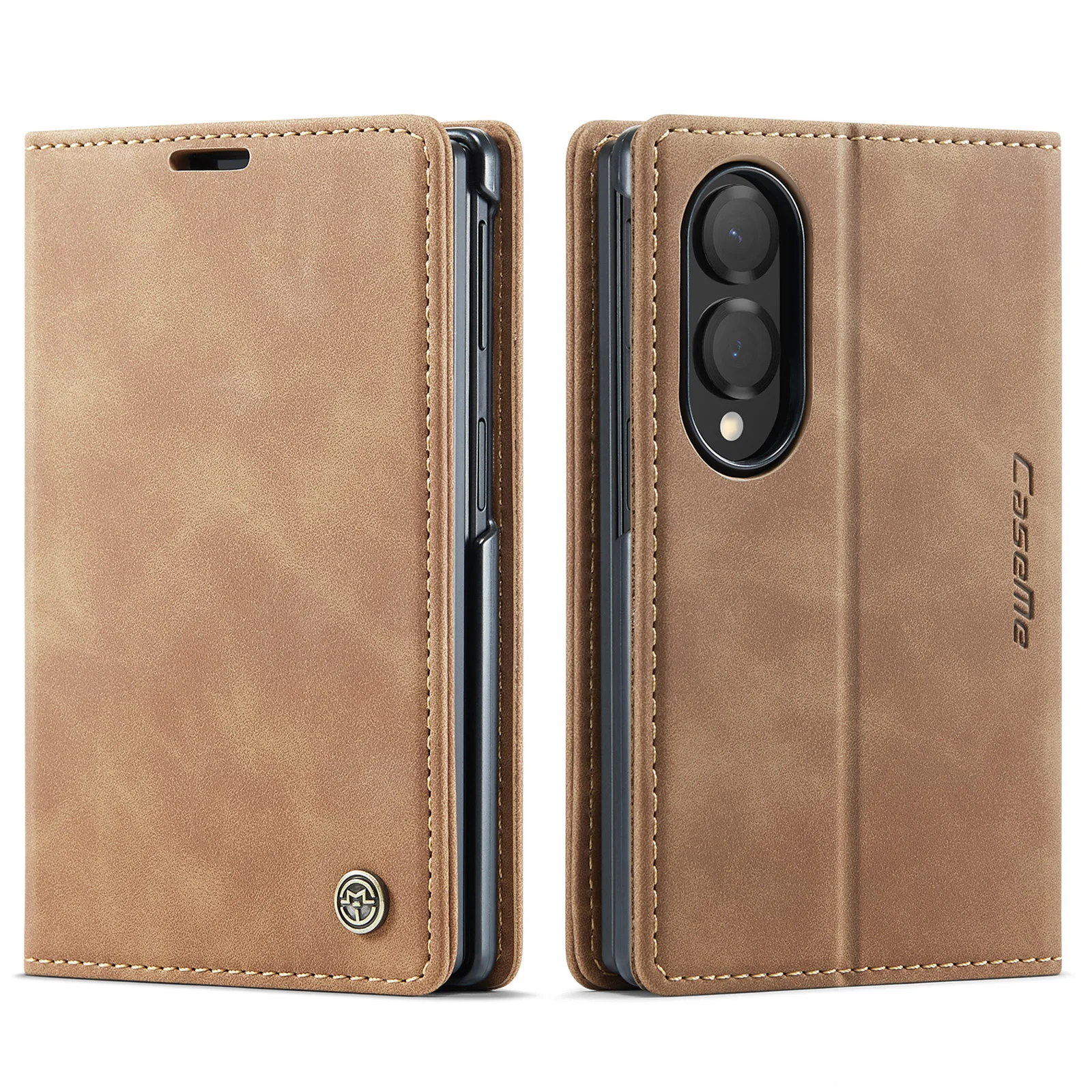 Leather Flip Case with Stand and Card Slots - Durable Phone Cover with Cash Holder