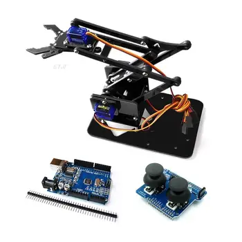 4DOF Smontaggio Acrilico Braccio Meccanico Robot Manipolatore Artiglio per Arduino Maker Apprendimento Kit Fai da Te Robot