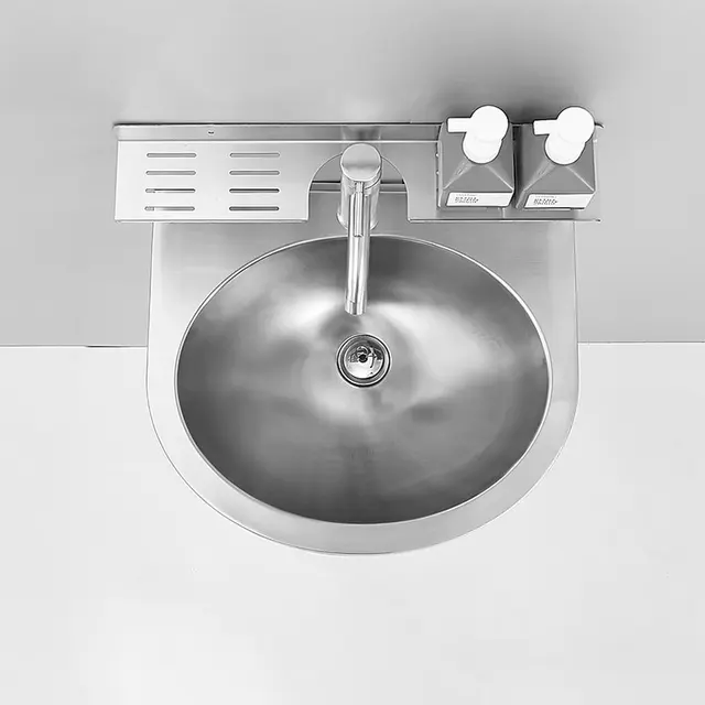 ติดผนังเหล็กสแตนเลส304ห้องน้ำอ่างล่างหน้าอ่างล้างจานสามเหลี่ยม Bracket และชั้นวางของ 2