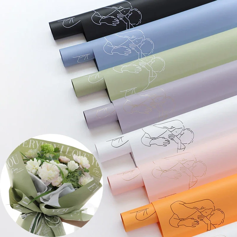 Thickened Gift Wrap Florist Bouquet Wrapping Paper Valentine's Day Bouquet Wrapping Paper Waterproof Rose Flower Wrapping Paper