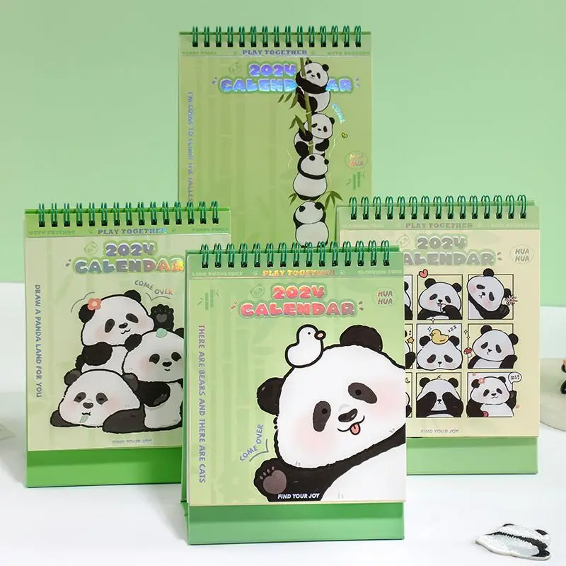 For Panda 2024 Desk Calendar Kawaii Coil Calendar To Do List Monthly Daily  Planner Agenda Organizer Cute Office Supplies