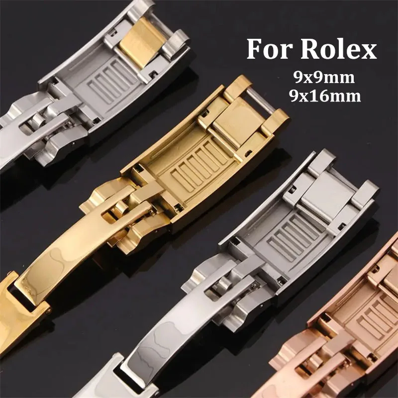 Fibbia In Acciaio Inossidabile 9X16Mm 9X9Mm Per Rolex Daytona Submariner Gmt Metal Adjust Fine-Tuning Pull Watch Buckle Buckle Accessorio