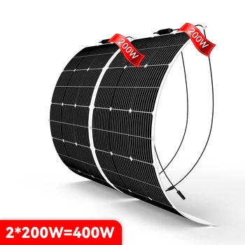 PowMr Flexible Solar Panels 200W/400W/800W Solar Cell 12V Solar Battery Waterproof Camping RV Boat Car Home Charge Power Supply