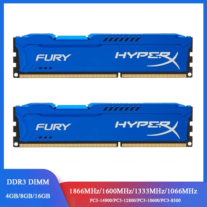 Desktop RAM Memory Memoria RAM DDR3 8GB 2x4GB 16GB (2x8GB) Kit 1866MHz 1600MHz 1333MHz 240Pins 1.5V DIMM Fury PC Module