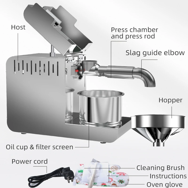 SS-T1 Sun Flower Seeds Home Use Peanut Small Screw Oil Press Machine Oil Presser 6