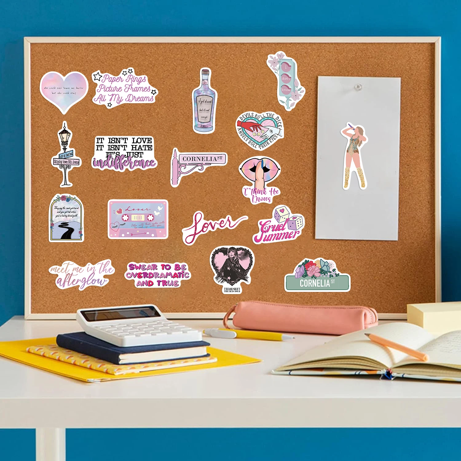 Audlt PVC 그래피티 스티커, 핑크 연인 스티커, 미적 장식 스크랩북 DIY 전화 컴퓨터 노트북, 50 개