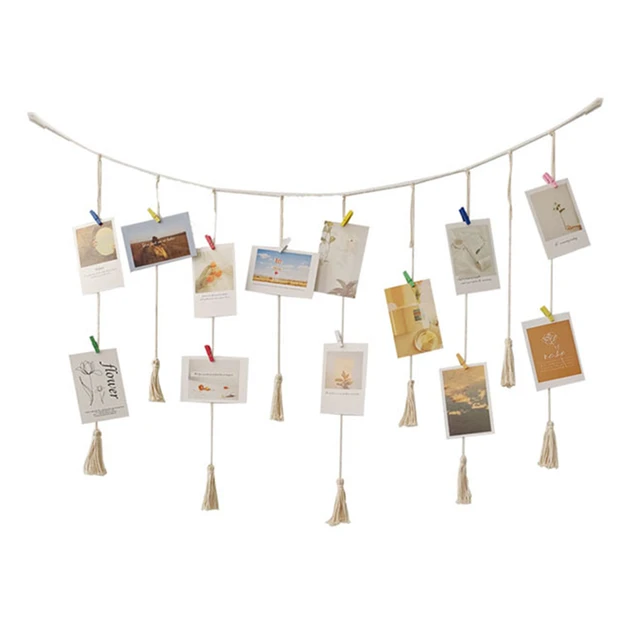 Paper Picture Frames 4x6 DIY Photo Frames with 30 Clips 3 Ropes Flax,  Hanging Display Kraft Frames for Wall Decoration - AliExpress