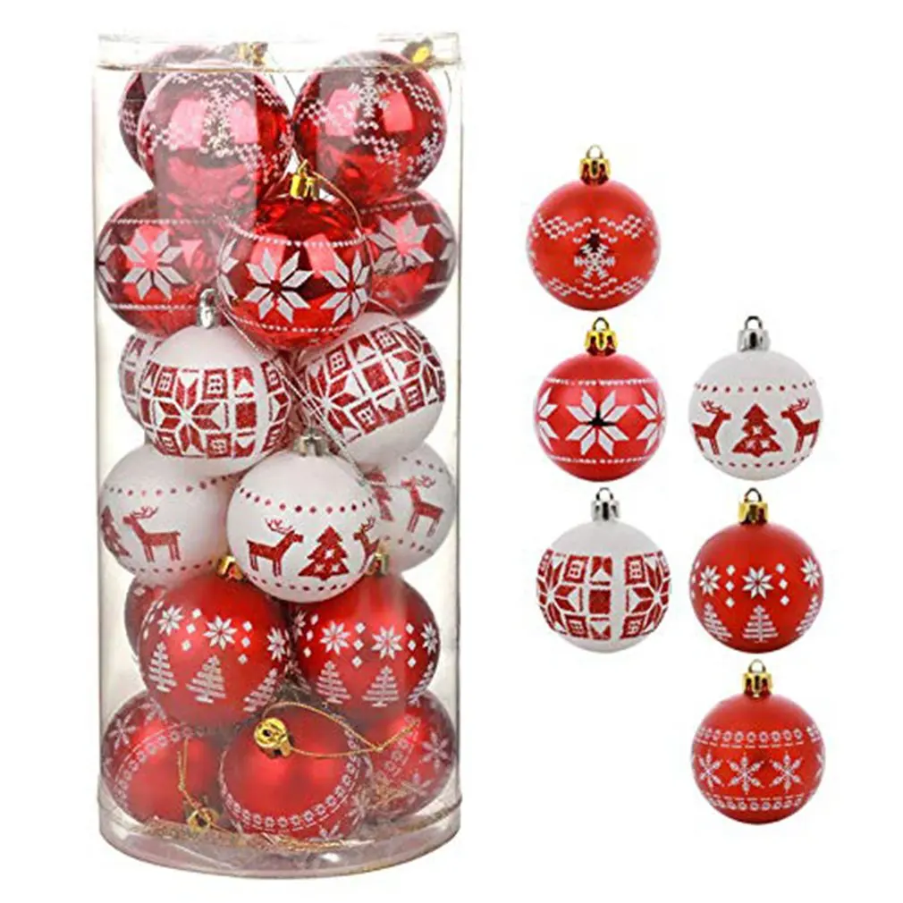 

24pcs Christmas Balls Christmas Tree Decorations Xmas Ornaments 6cm Christmas Ball Home Decor 2024 New Year Gifts