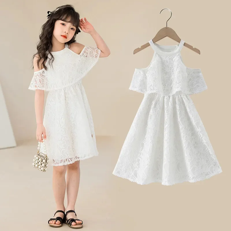 

Sweet and Elegant Chiffon Dress 2023 New Girls Summer 12 Children's Clothing es Pink Kids Sexy 6 Years Old 15 Clothes