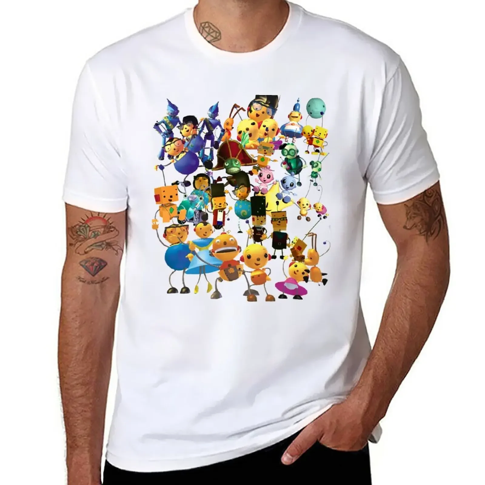 Rolie Polie Olie Group Shot Design T-Shirt Sublime Kawaii Clothes Vintage Customizeds T-Shirt Da Uomo