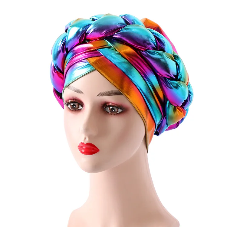 

New Already Made Headties Muslim Turban Hijab Hat Women African Aso Oke Auto Gele Africaine Bonnet Chemo Cap Head Scarf Wrap