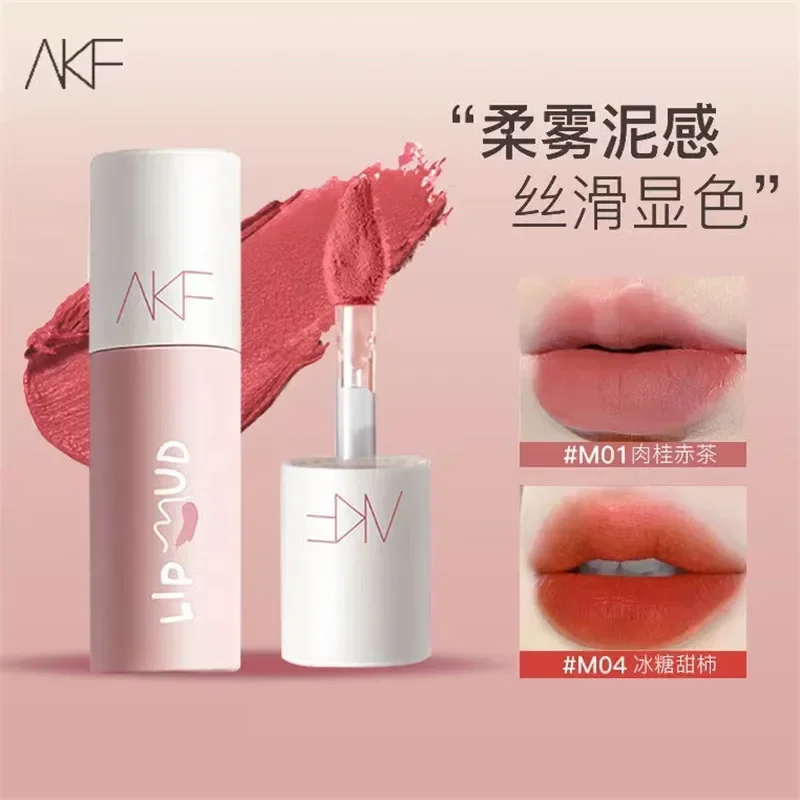 

AKF Lip Gloss Women Makeup Matte Velvet Make Clear Lipstick Waterproof Long Lasting Red Lip Tint Lip Glaze Cosmetics Rare Beauty