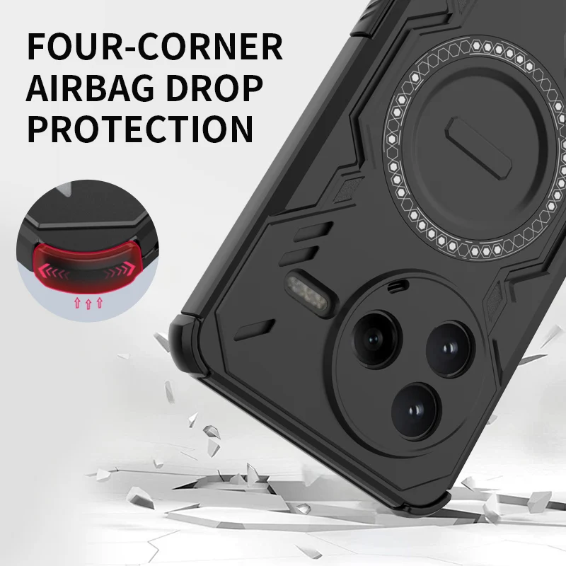 Mecha Heat Dissipation Anti-Drop Magnetic Phone Case with Air Cushion Protection