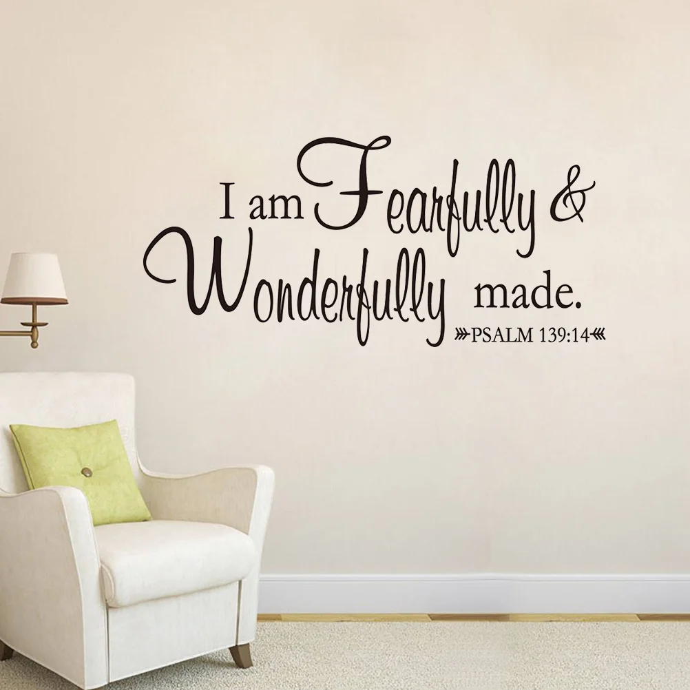 

I Am Fearfully And Wonderfully Made Psalm 139:14 Vinyl Wall Decal Sscripture Wall Vinyl Lettering