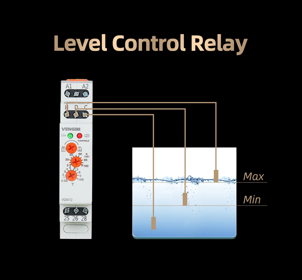 220v do controlador do nível da água de com sensor