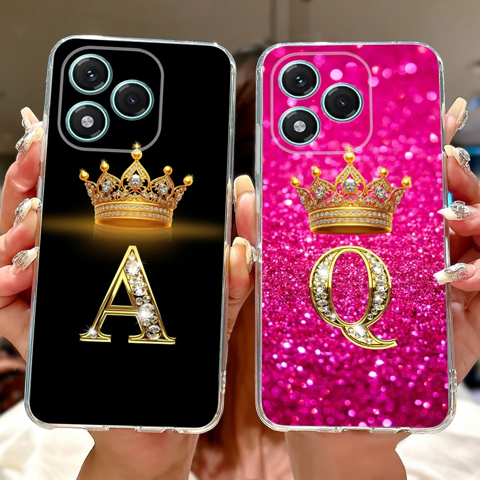 Elegant Crown Letters Silicone Phone Case - Soft 6.7'' Cover