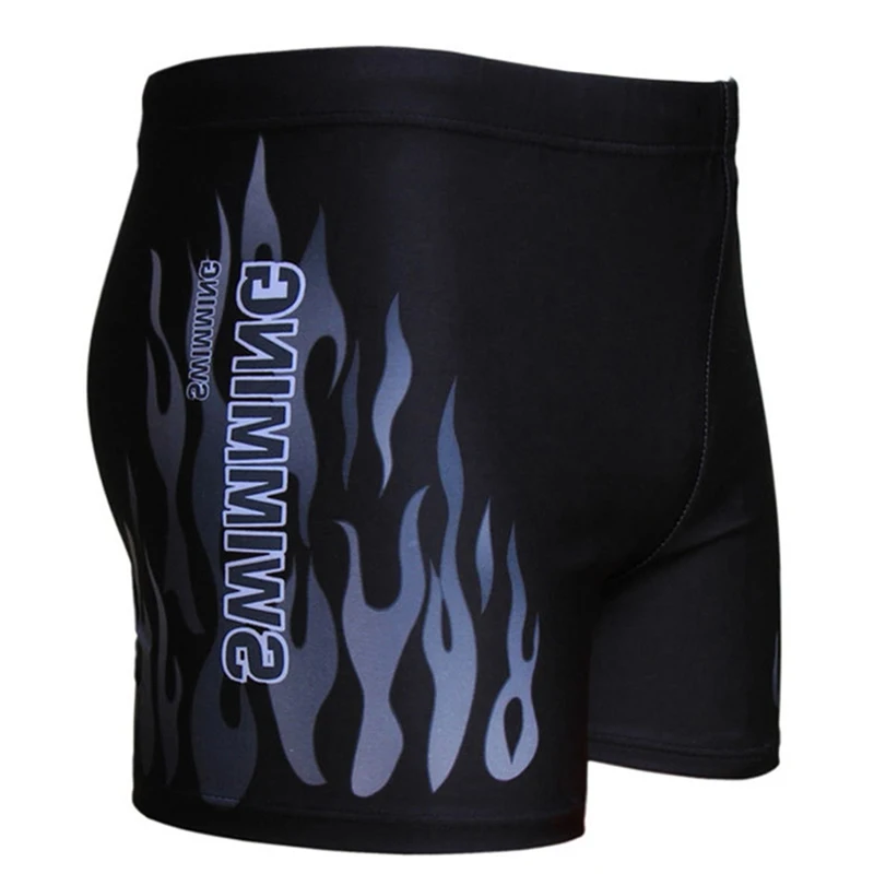 Men's Swim Shorts Fire Printed Swimsuit Swimming Trunks Swimming Briefs Breathable Swimwear XL-XXXXL