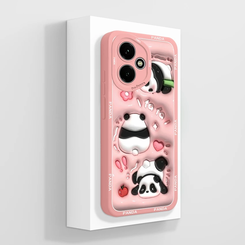 Cute Panda Dinosaur Pattern Soft Silicone Phone Case -