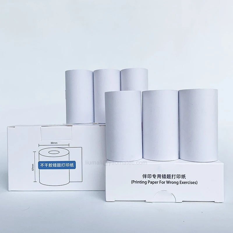 PeriPage 포켓 감열식 프린터용 자체 접착 프린트 스티커 용지 롤, 57x30mm, 4 롤