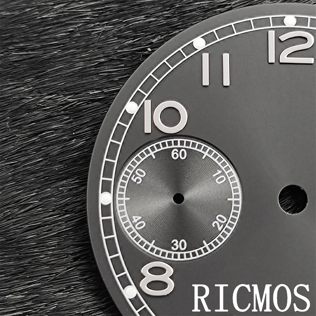 Black Watch Dial with Green Luminous for Mechanical Movement Watches, 37mm