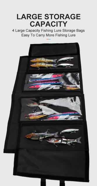 LEYDUN Swimbaits Fishing Bags For Soft And Hard Baits Up To 12 Bait Wrap 4  Hybrid Pockets Easy Bait Access Protection Bait Bag - AliExpress