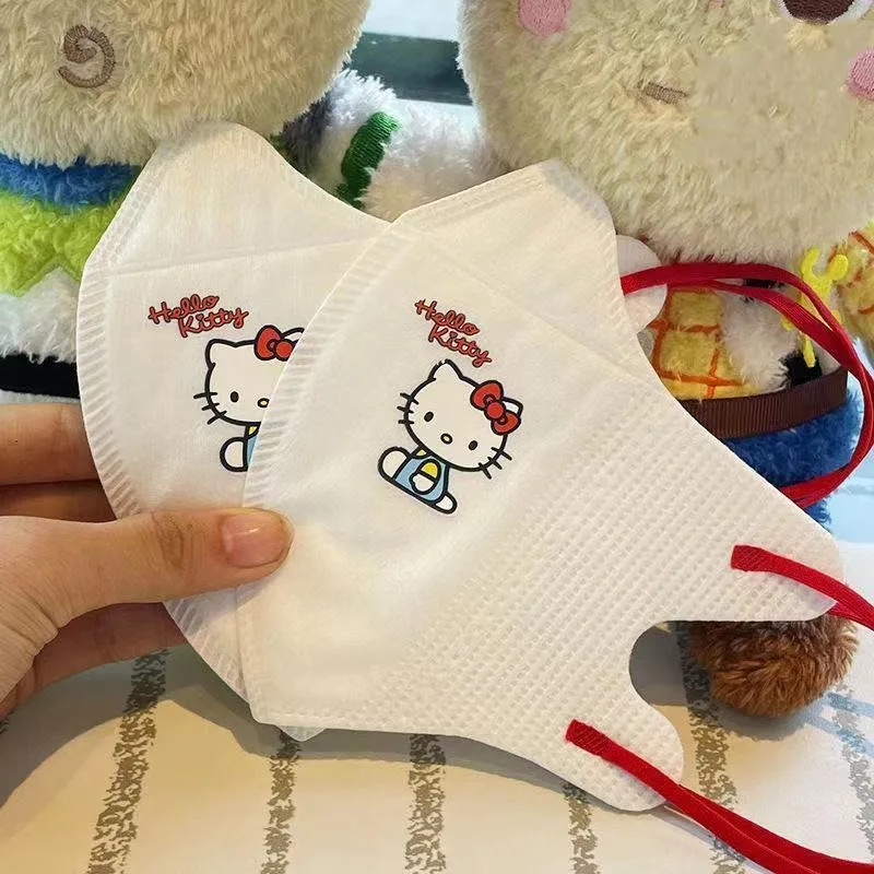 

Трехмерная маска Sanrio3D для женщин и взрослых, с принтом Hello kitty, милый мультяшный детский пыленепроницаемый, независимая упаковка