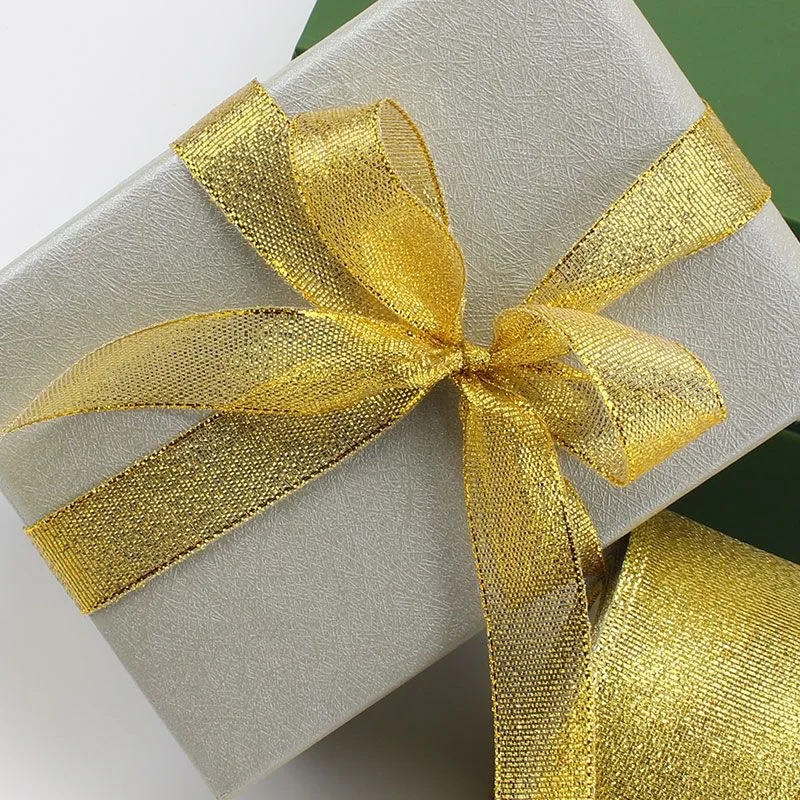 Gold Silver Glitter Ribbon - 25 Yards for DIY Crafts, Gift Wrapping, and Decoration