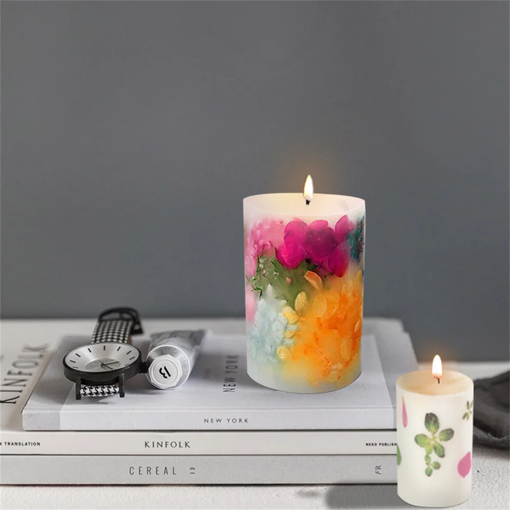 Cylinder Shape Candle Silicone Mold 3D DIY Cented Candle Soap Mould Craft Gift Making Plaster Resin Wax Homemade Decoration