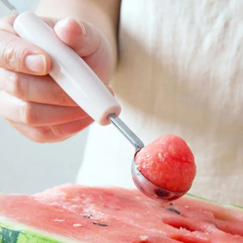 Kitchen Accessories Dual-head Stainless Steel Carving Knife Fruit Watermelon Ice Cream Baller Scoop Stacks Spoon Home gadgets