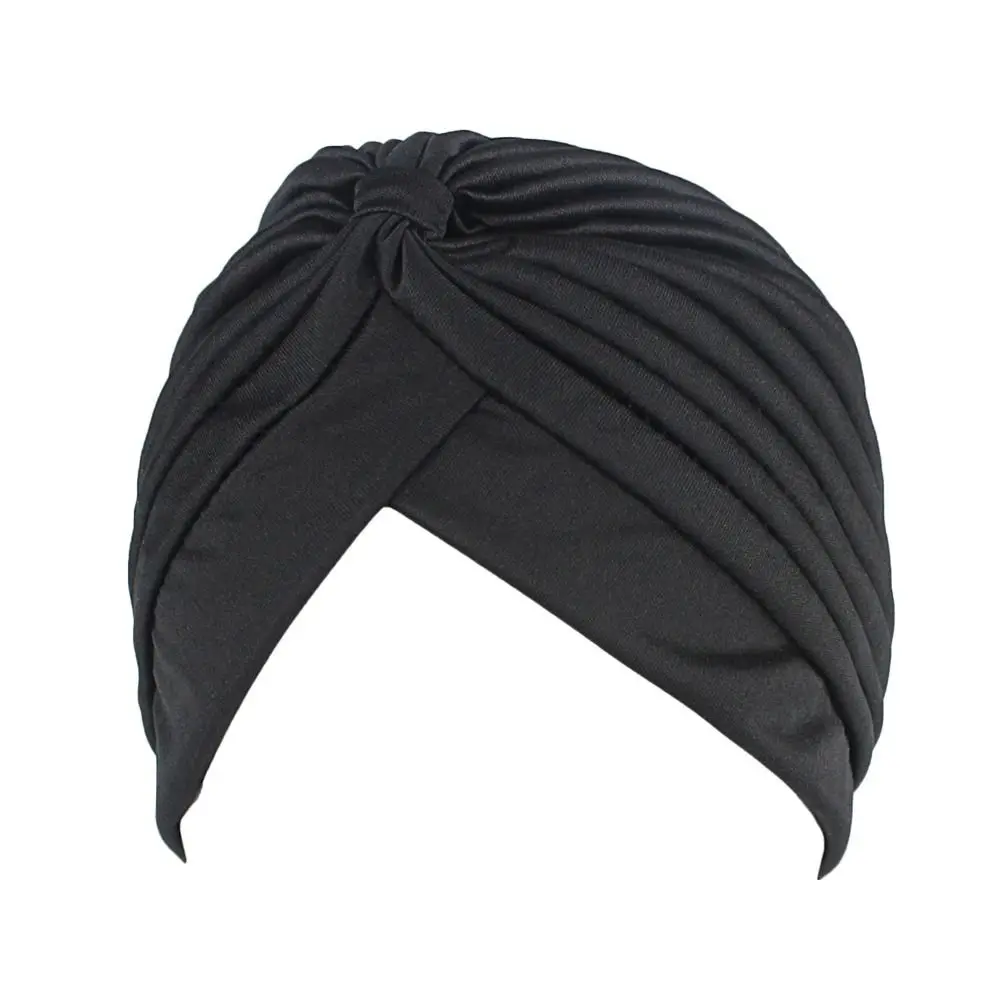 Mode Casual Mützen Headwrap Schlaf Kappen Chemotherapie Hut Kinder Nationalen Wind Reine Farbe Turban Baumwolle Hut Bandana – Detail 5