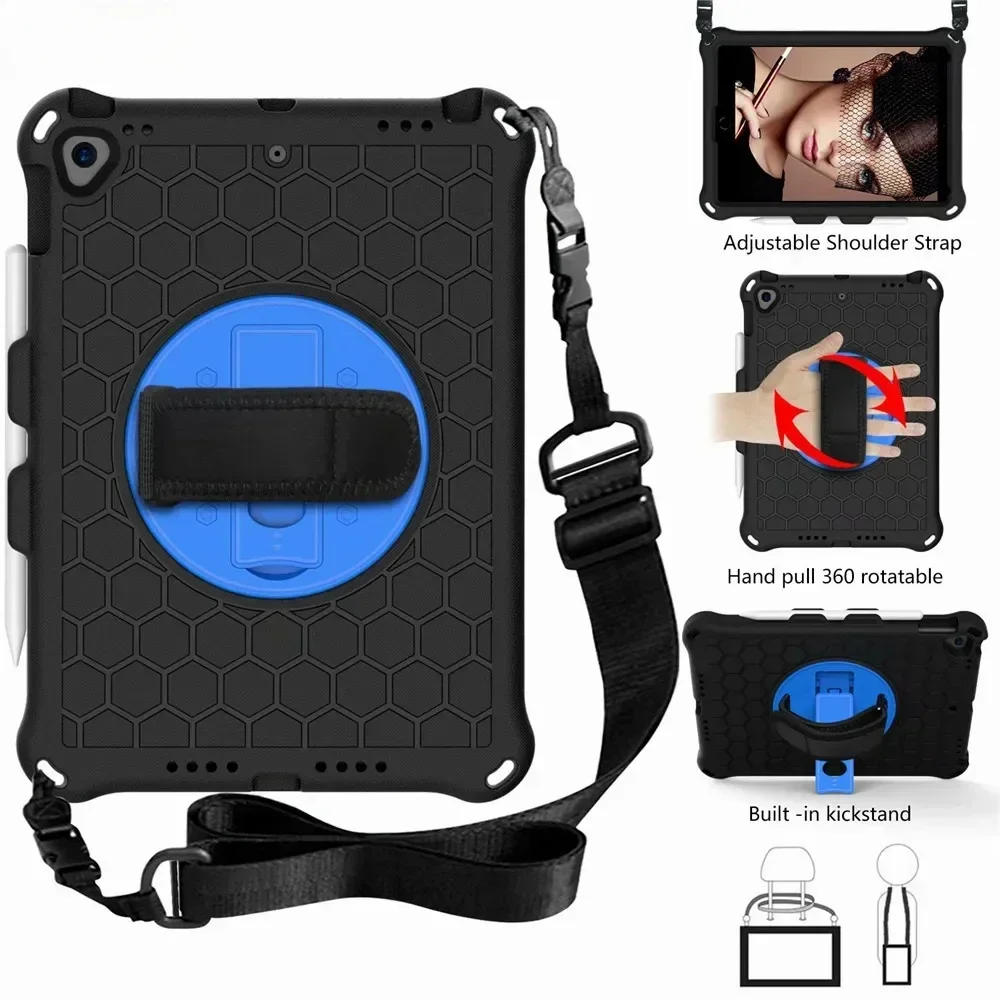 Durable Shockproof EVA Hand Strap Case for iPad – Kids Friendly