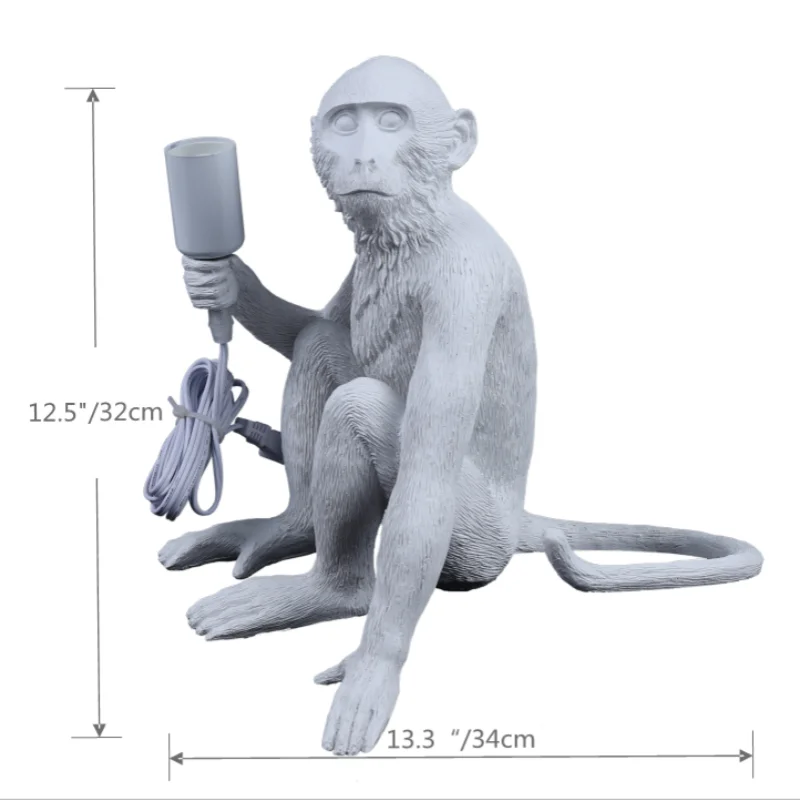 Monkey Table Lamp Sitting Monkey Light Creative Desk Lamp Vertical Resin Table Light Gift for Home Office Bedroom Décor 4