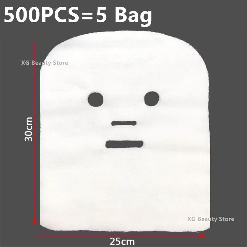 Pure Cotton Disposable Face Mask Sheets - 25x30cm, Non-Irritating, High Absorption, Ideal for Beauty Salons (100/200/500 PCS)