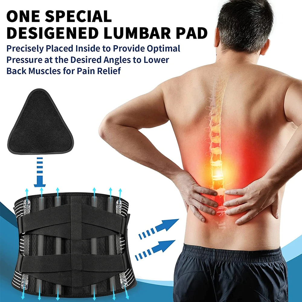 Breathable Waist Braces Back Support Belt Anti-skid Lumbar Support Belt with 16-hole Mesh for Lower Back Pain Relief, Sciatica Back Brace Lumbar Support Belt Waist Support Belt Back Support Belt