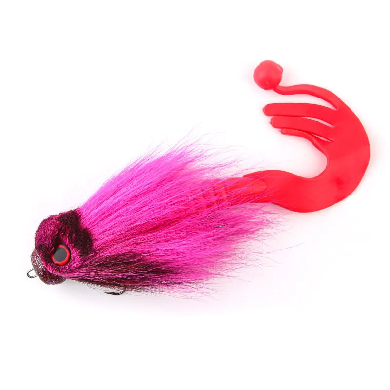 Ardea Pike Fly Fishing Big mouse Deer Hair fishing lure bucktail tail  Silicone lure Head Dry Fly Hooks Artificial winter bait