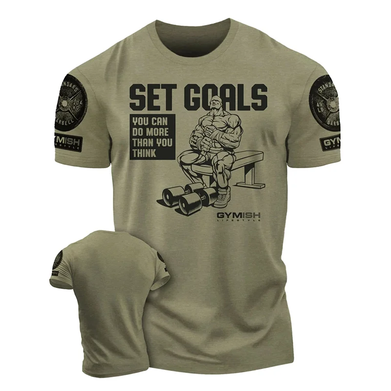 Fashion Mens 3D Printed Workout T-shirts Summer Short Sleeve Gym Sports
